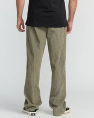 Larry Elastic Waist Corduroy Pants - Green Ash