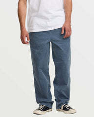 Larry Elastic Waist Corduroy Pants - Slate Blue