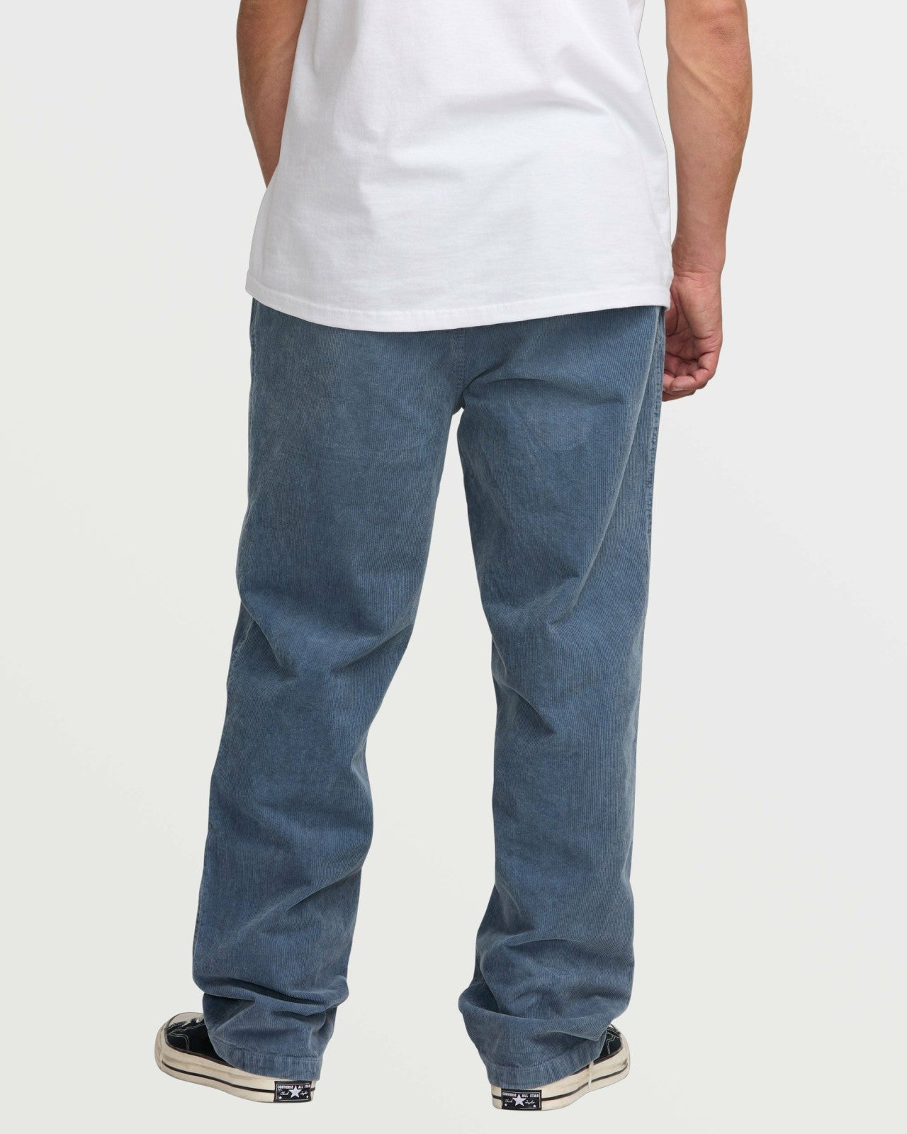 Larry Elastic Waist Corduroy Pants - Slate Blue