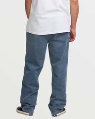 Larry Elastic Waist Corduroy Pants - Slate Blue