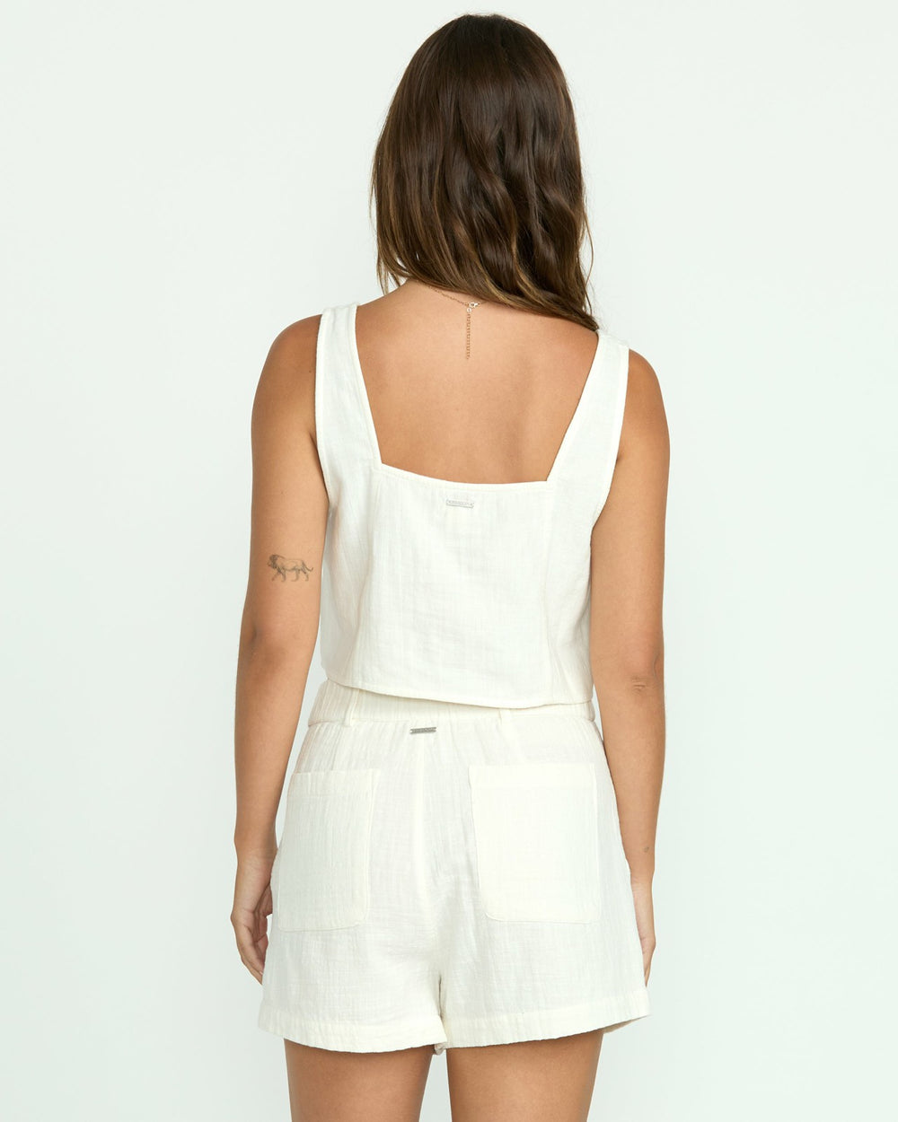 Open Skies Woven Tank - Salt Crystal