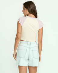 Paradise Short Sleeve Raglan Tee - Haze