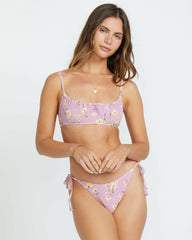 Peaceful Petals Mila Bralette Bikini Top - Amethyst Smoke