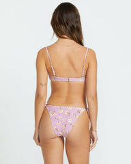 Peaceful Petals Tie Side Hike Bikini Bottom - Amethyst Smoke