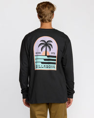 Portal Regular Long Sleeve T-Shirt - Washed Black
