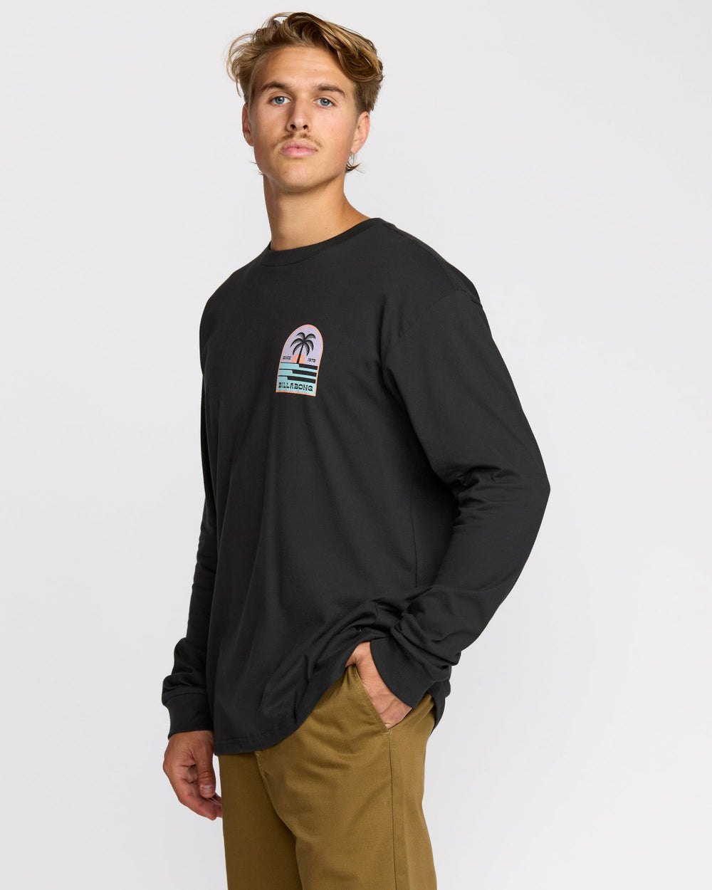 Portal Regular Long Sleeve T-Shirt - Washed Black