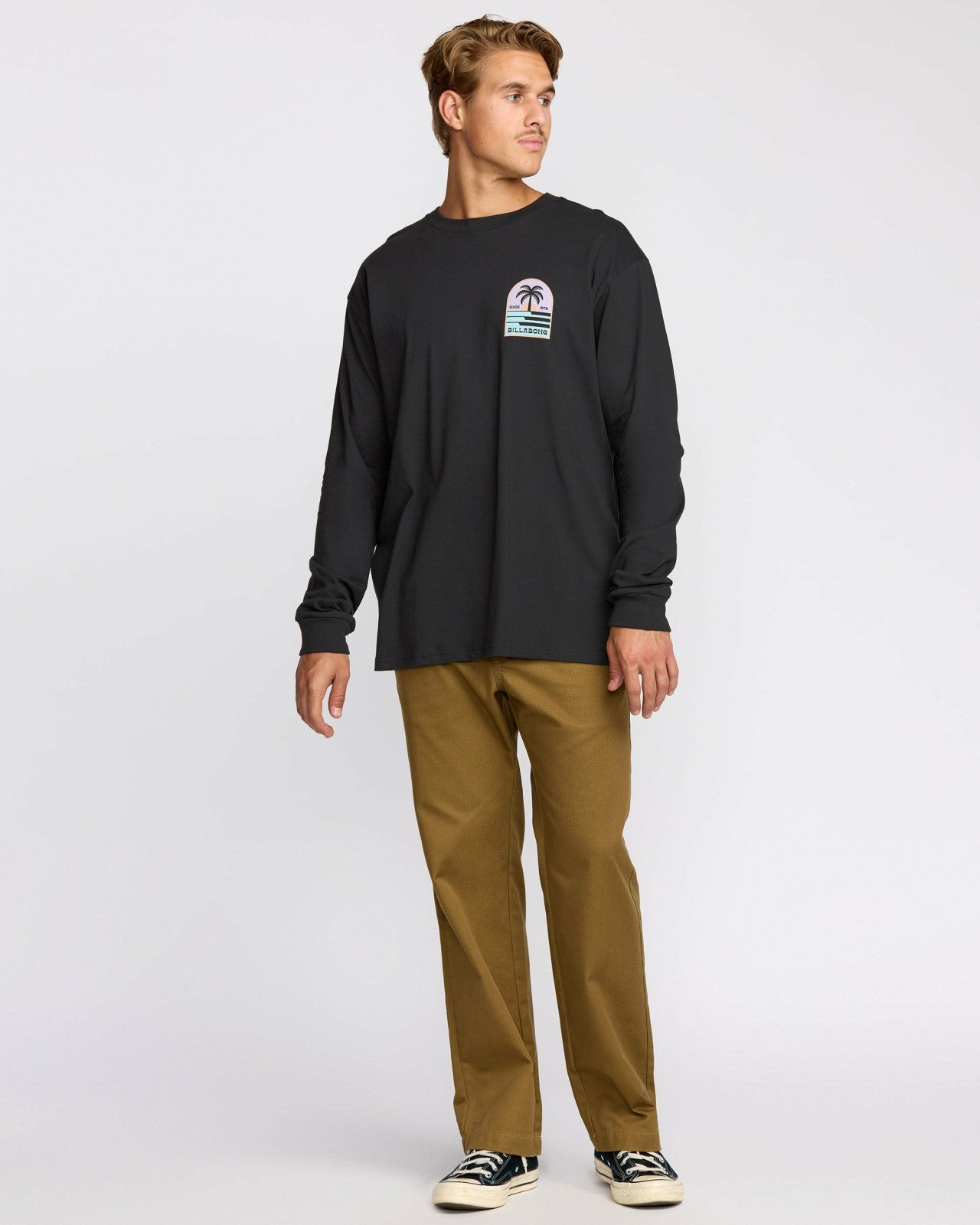 Portal Regular Long Sleeve T-Shirt - Washed Black