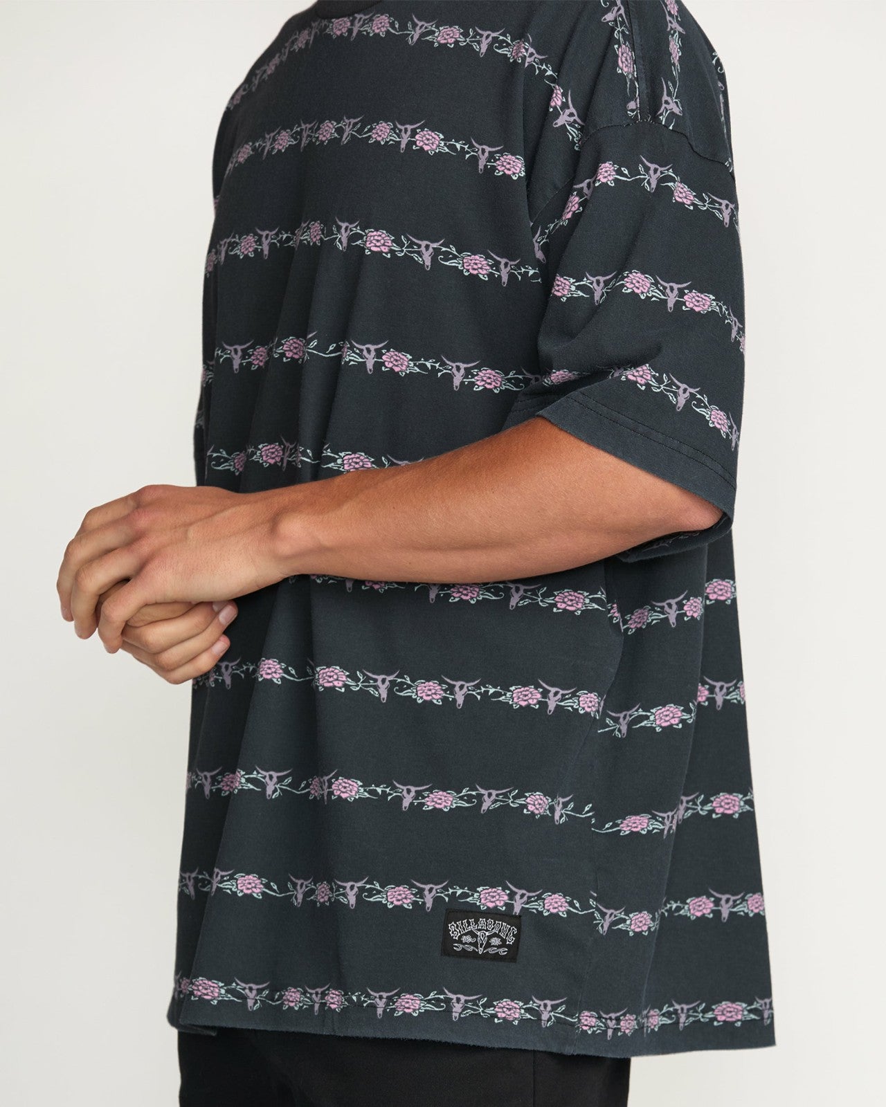 Raging Bull Stripe Tee - Washed Black