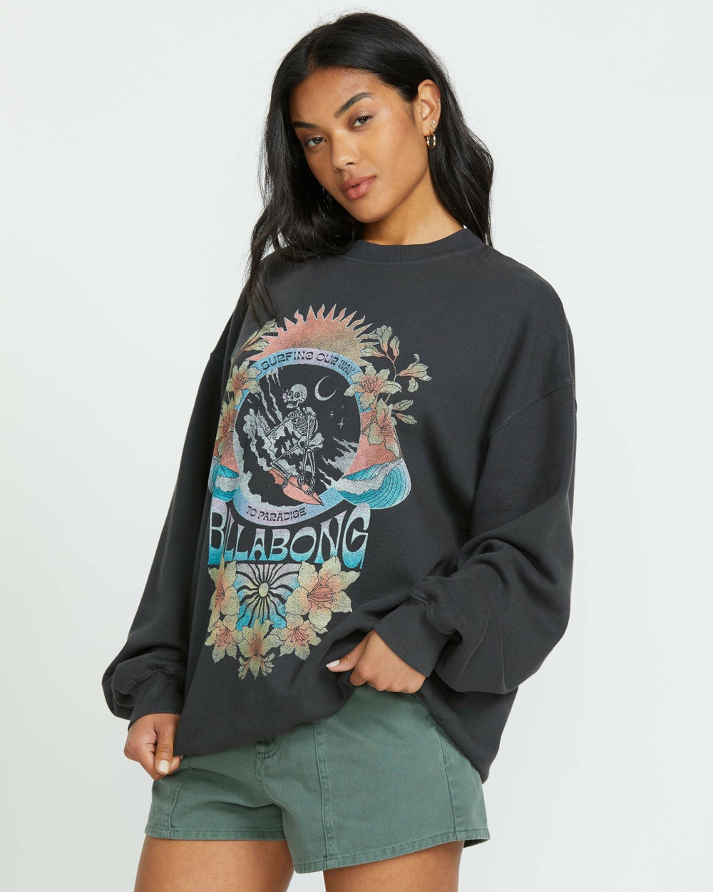 Ride In Crew Sweatshirt - Black Sands