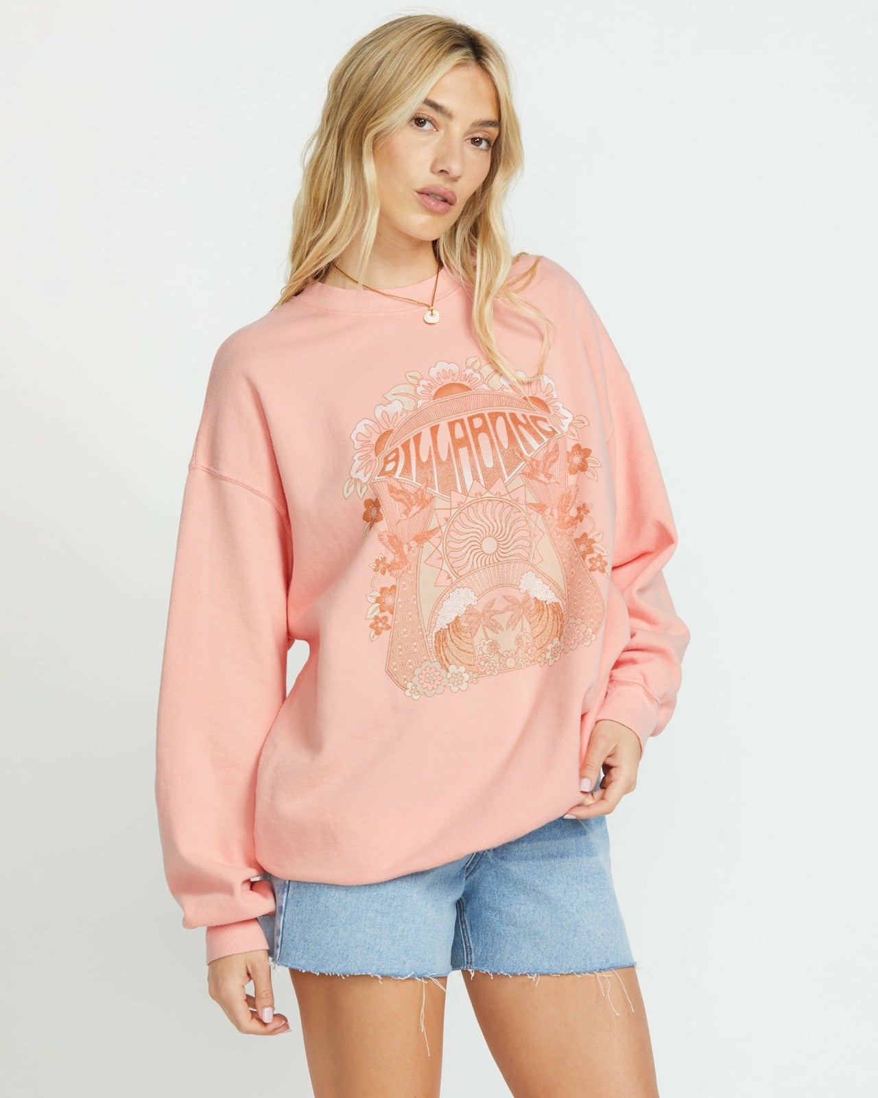 Ride In Crew Sweatshirt - Peach Kiss