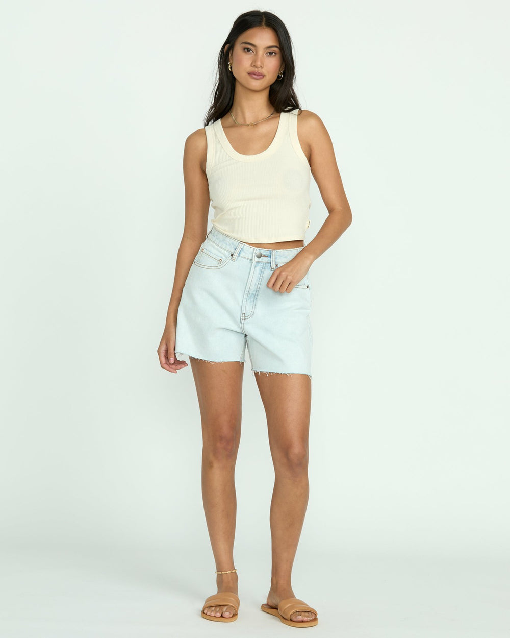 Riley Cut-Off Denim Shorts - Acid Wash