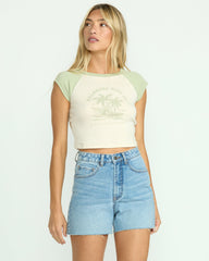 Riley Cut-Off Denim Shorts - Faded Indigo Fray