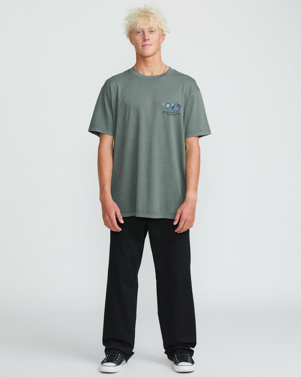 Roll Premium Wave Wash Short Sleeve Tee - Dark Slate