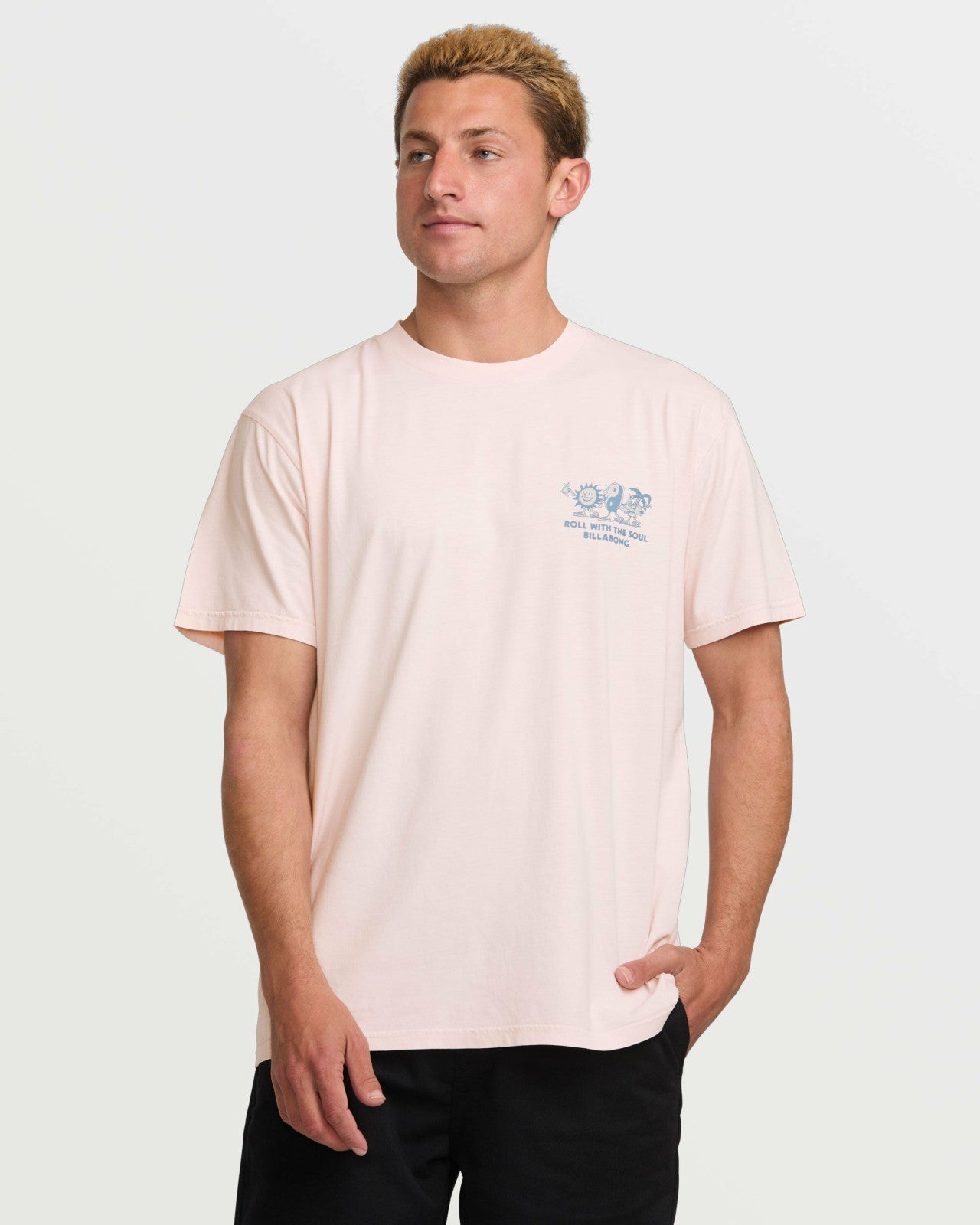 Roll Premium Wave Wash Tee - Light Pink