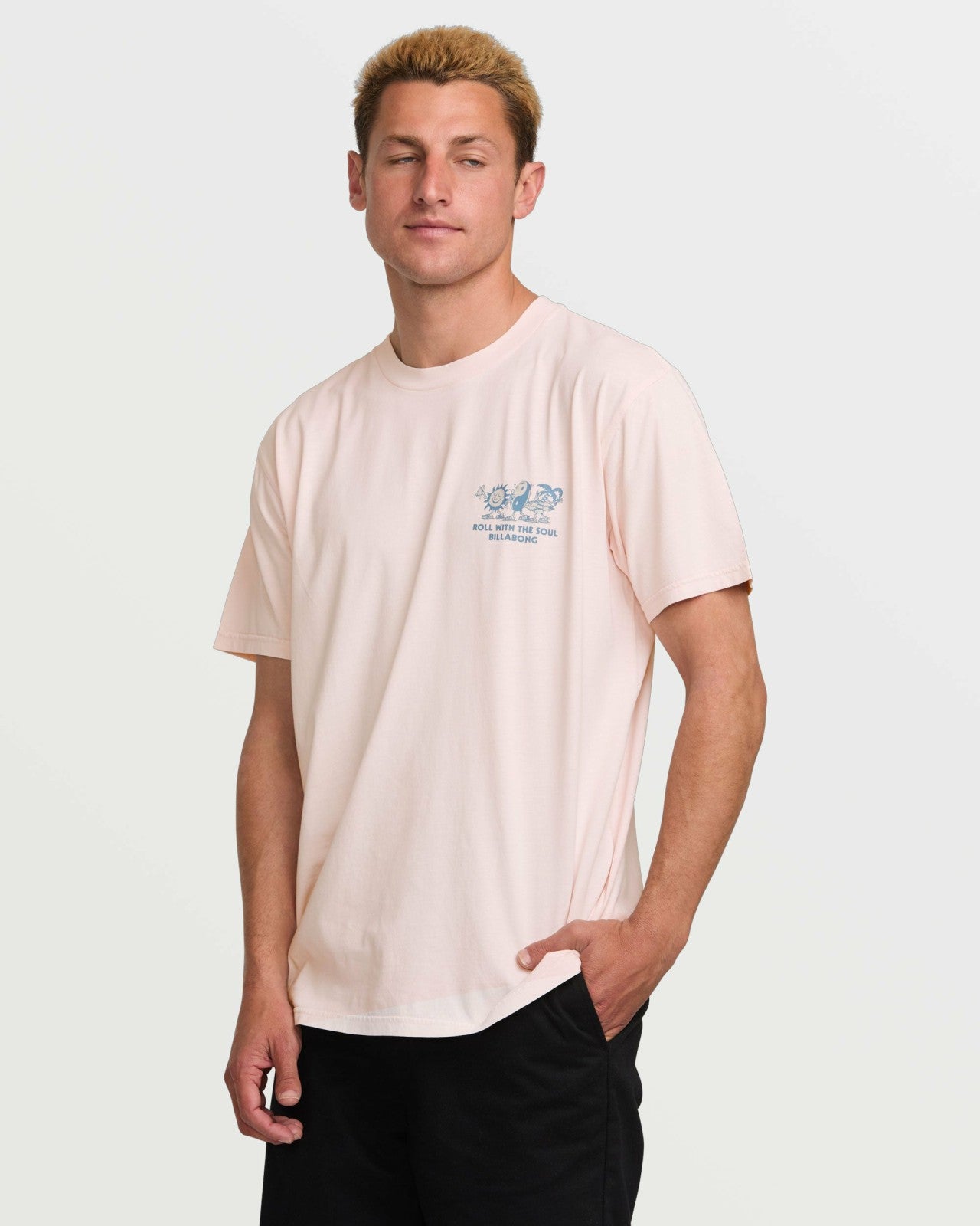 Roll Premium Wave Wash Tee - Light Pink