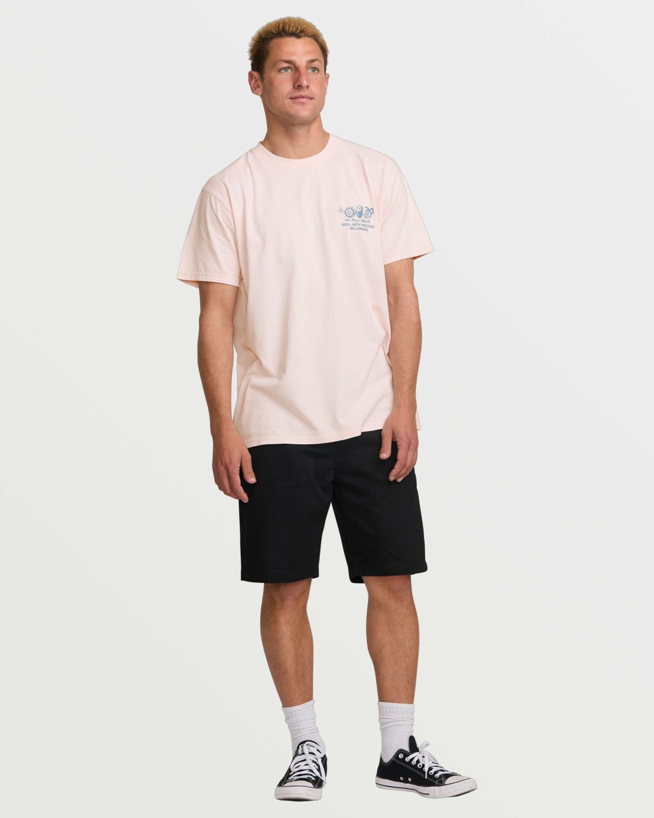 Roll Premium Wave Wash Tee - Light Pink