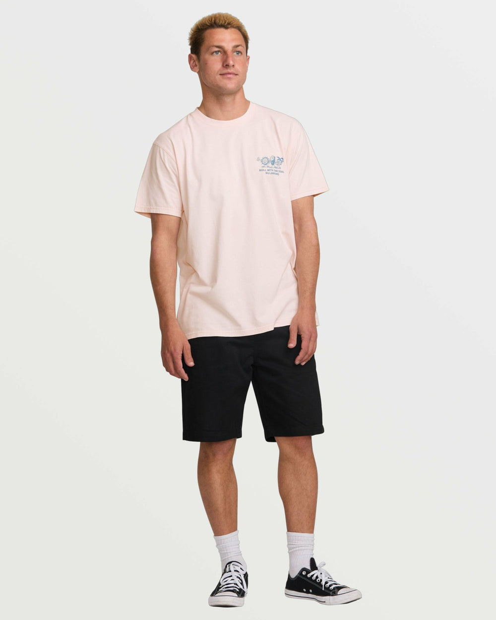Roll Premium Wave Wash Tee - Light Pink