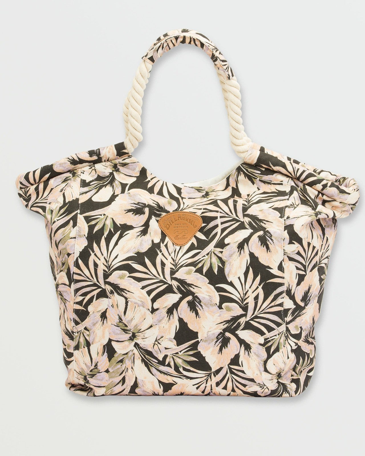 Rope Tote Bag - Black Floral