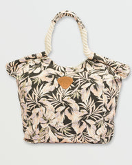 Rope Tote Bag - Black Floral