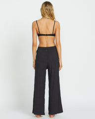 Sandy Shore Elastic Waist Pants - Black Sands
