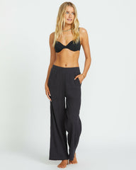 Sandy Shore Elastic Waist Pants - Black Sands