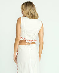 Secret Cove Woven Top - Salt Crystal