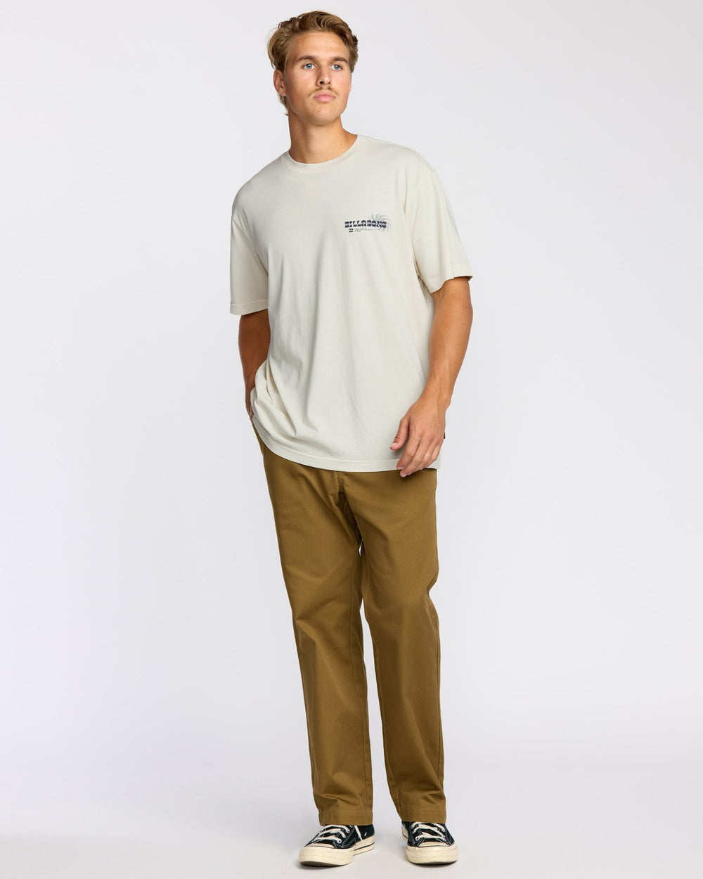 Single Fin Premium Wave Wash Short Sleeve T-Shirt - Off White
