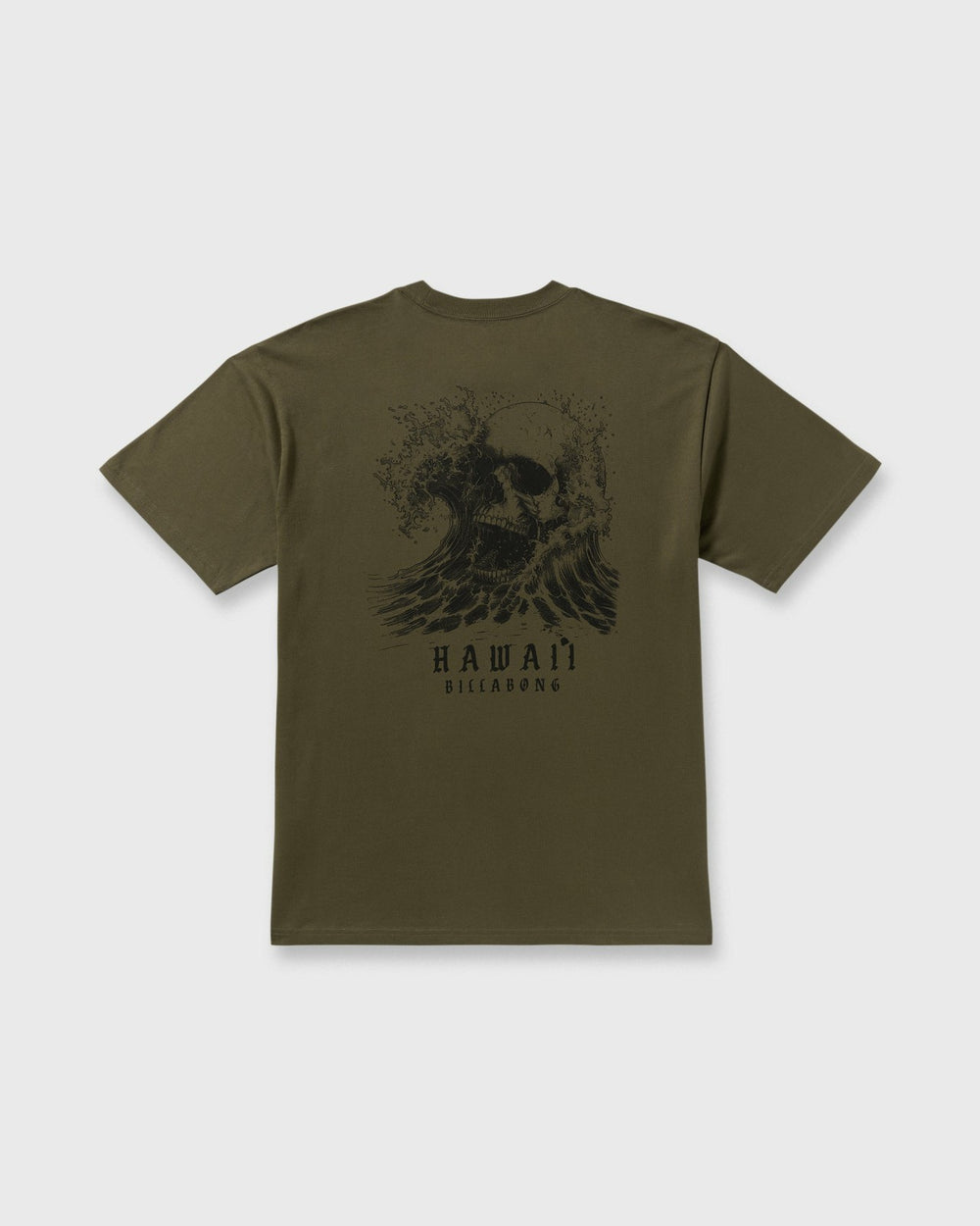 Skull Wave Hi Regular Short Sleeve T-Shirt - Military