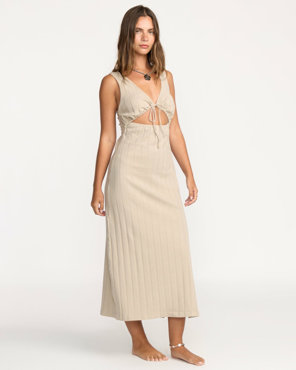 Slides Midi Knt Dress - Cobblestone