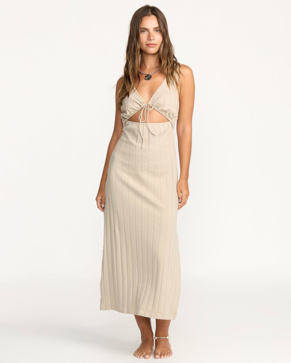 Slides Midi Knt Dress - Cobblestone