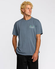 Social Lounge Premium Wave Wash Short Sleeve T-Shirt - Steel Blue
