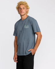 Social Lounge Premium Wave Wash Short Sleeve T-Shirt - Steel Blue