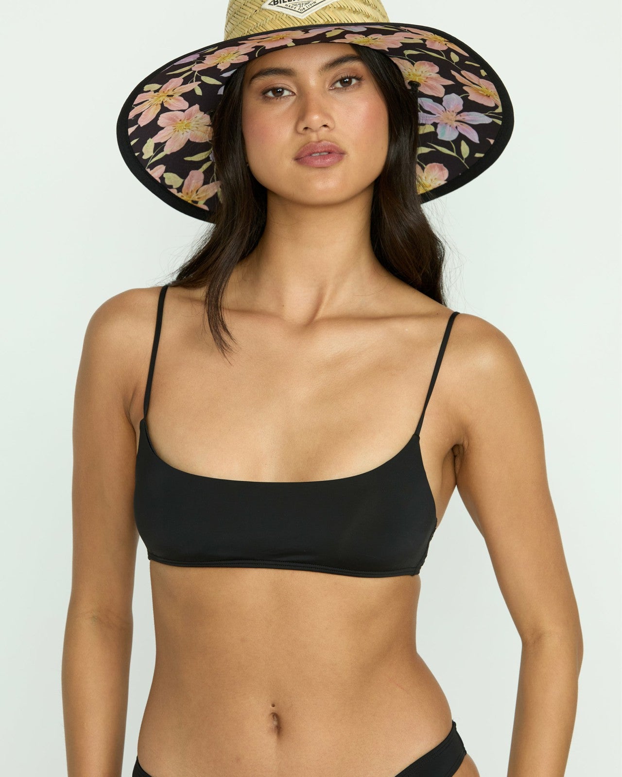 Sol Searcher Jaclyn Crop Bikini Top - Black Pebble