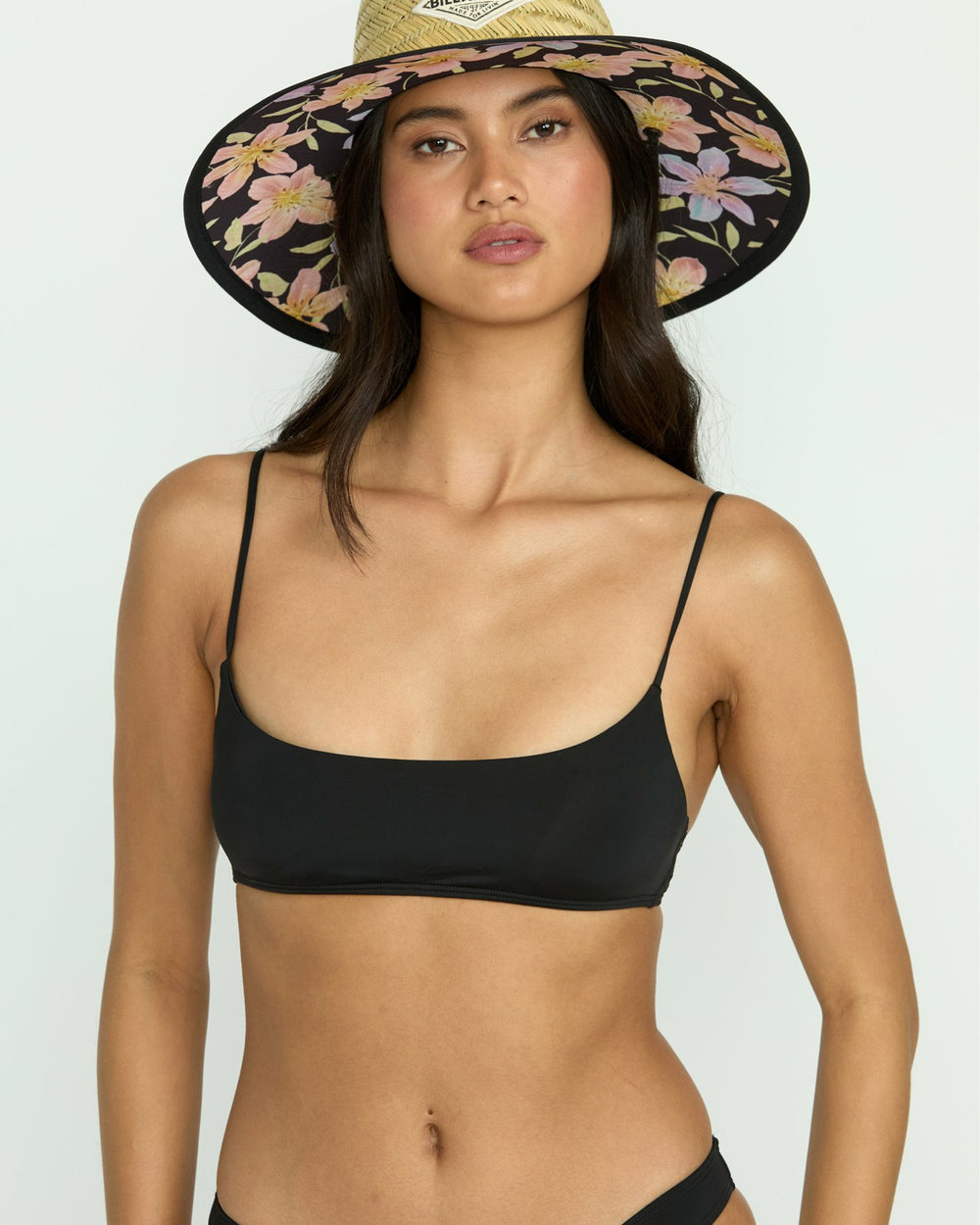 Sol Searcher Jaclyn Crop Bikini Top - Black Pebble
