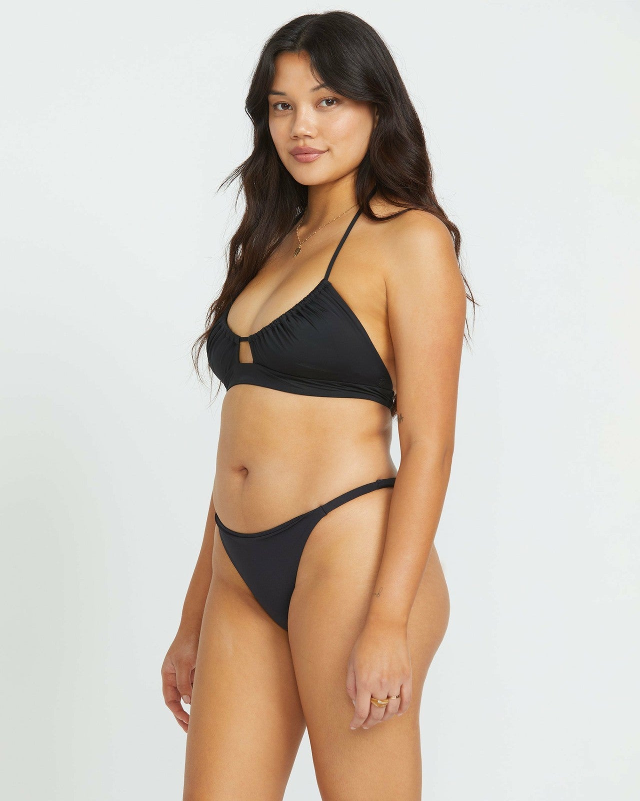 Sol Searcher Maya Bikini Bottom - Black Pebble