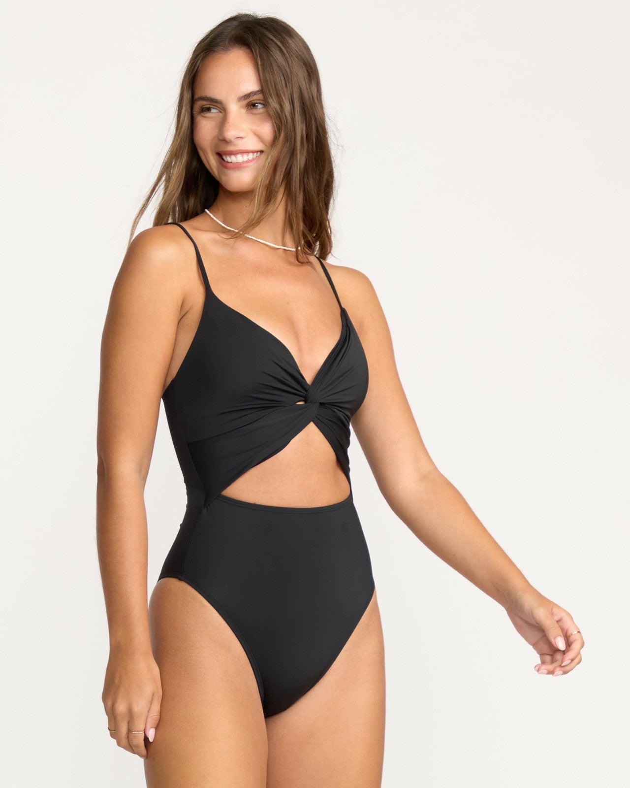 Sol Searcher Mika One-Piece Swimsuit - Black Pebble