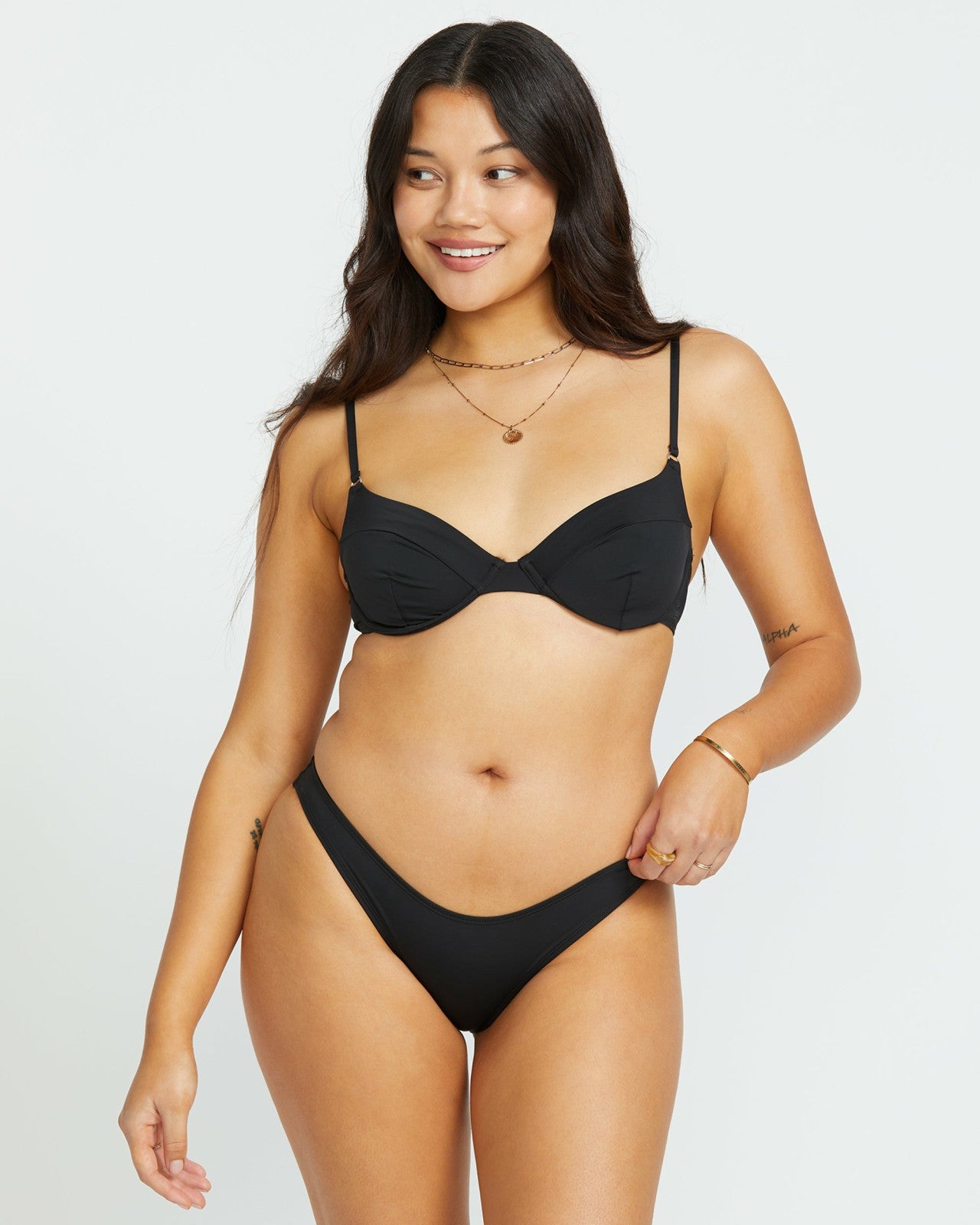 Sol Searcher Morgan Underwire Bikini Top - Black Pebble