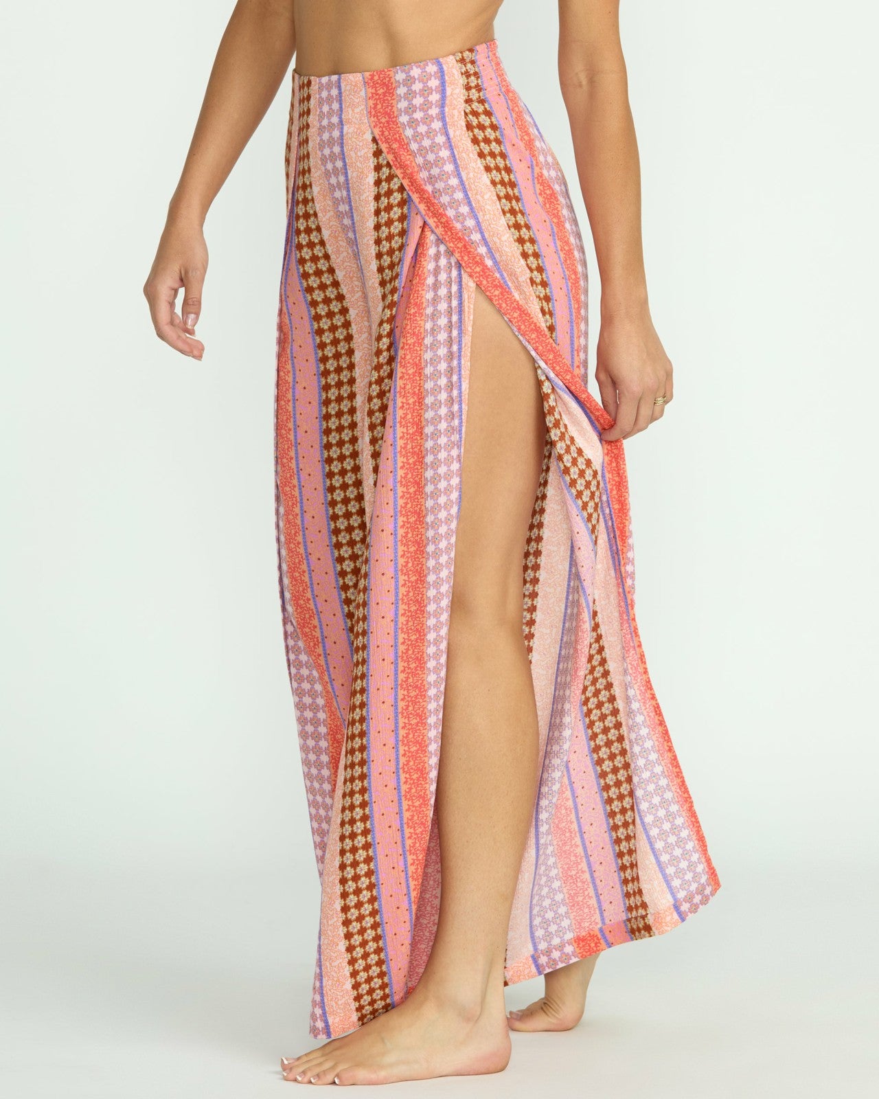 Split Spirit Elastic Waist Pants - Multi