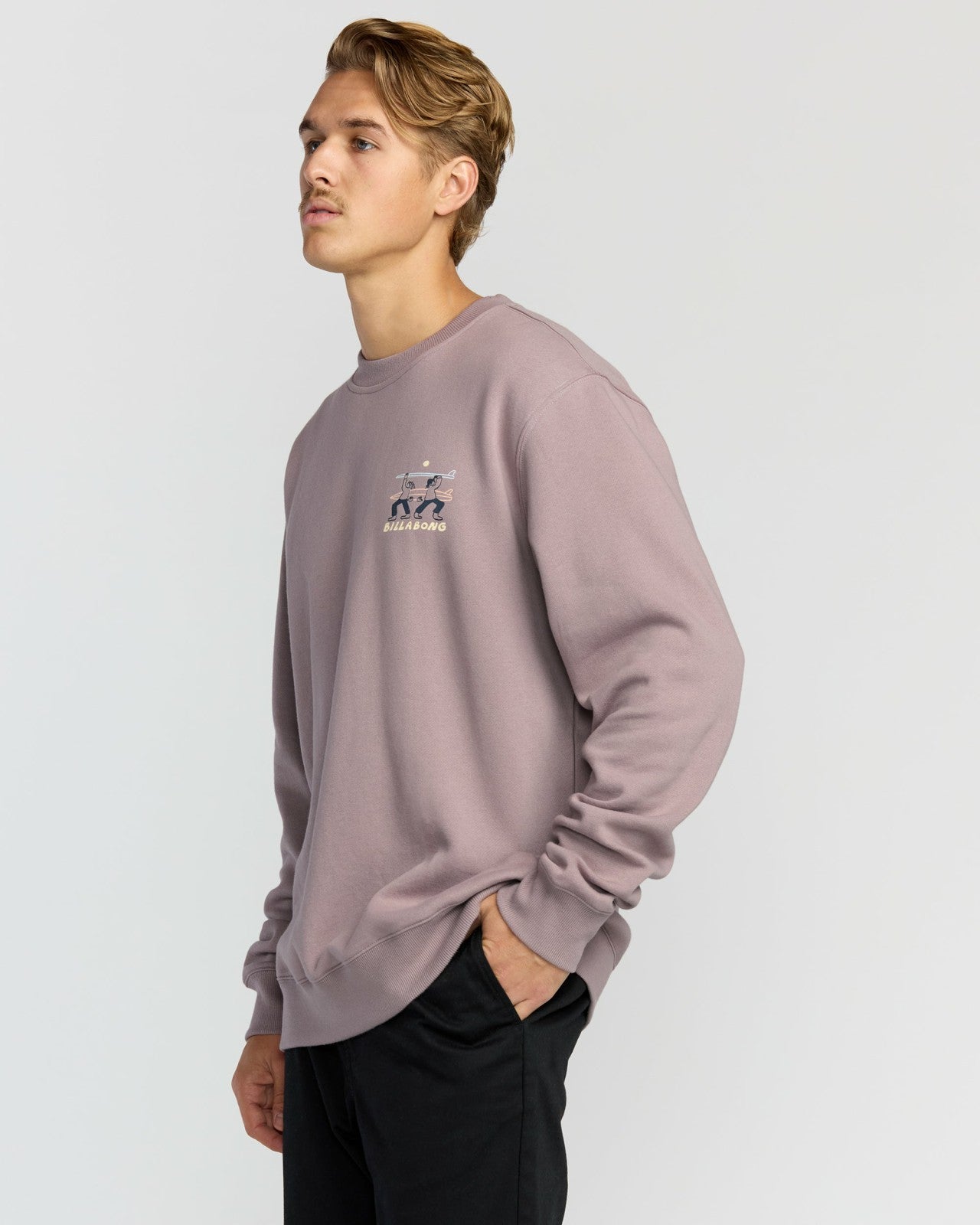 Split The Peak Crewneck Sweatshirt - Purple Ash