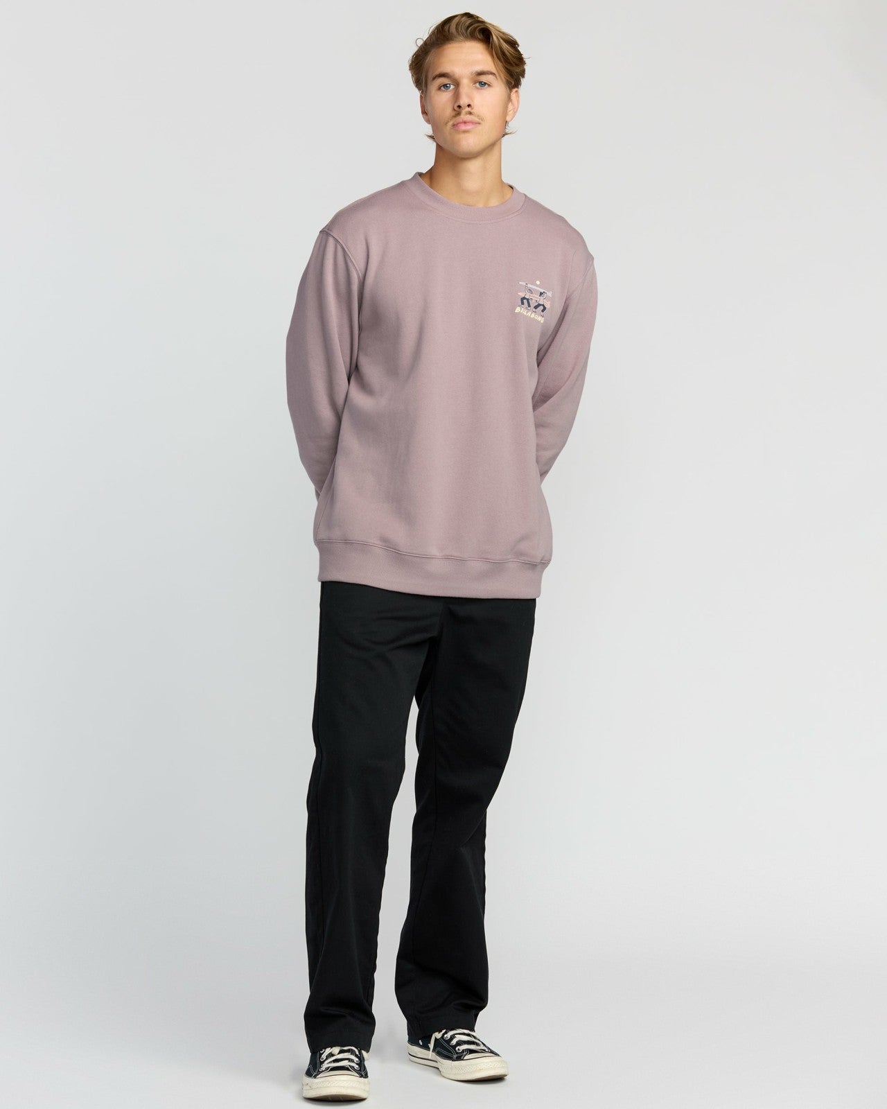 Split The Peak Crewneck Sweatshirt - Purple Ash