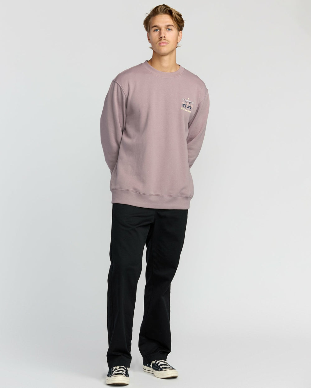 Split The Peak Crewneck Sweatshirt - Purple Ash