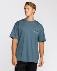 Split The Peak Regular Short Sleeve T-Shirt - Steel Blue