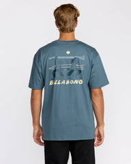 Split The Peak Regular Short Sleeve T-Shirt - Steel Blue