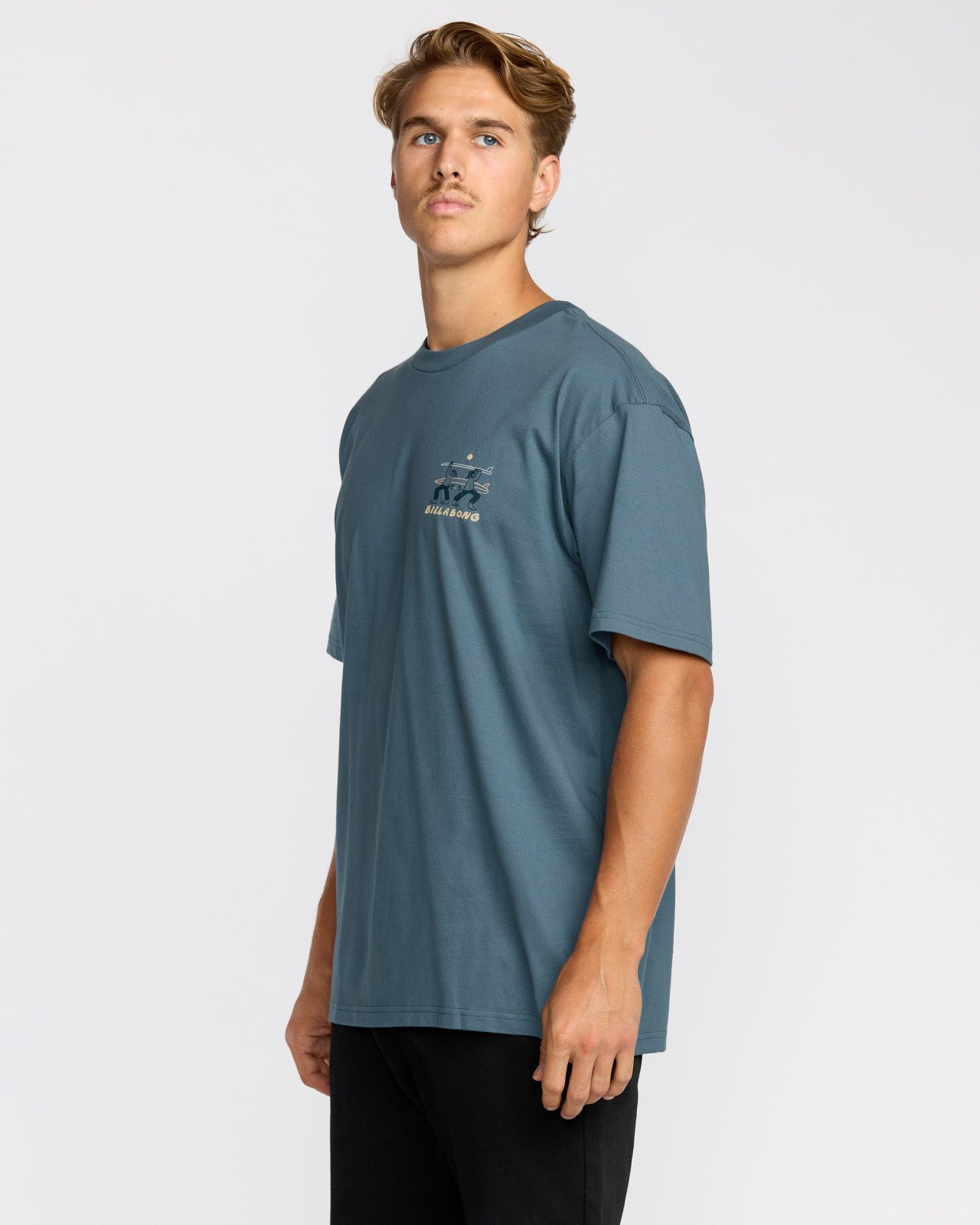 Split The Peak Regular Short Sleeve T-Shirt - Steel Blue