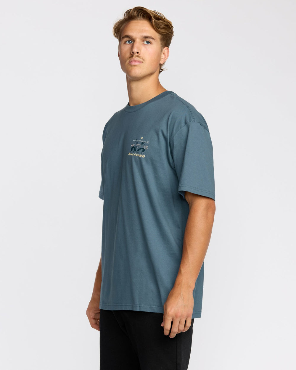 Split The Peak Regular Short Sleeve T-Shirt - Steel Blue