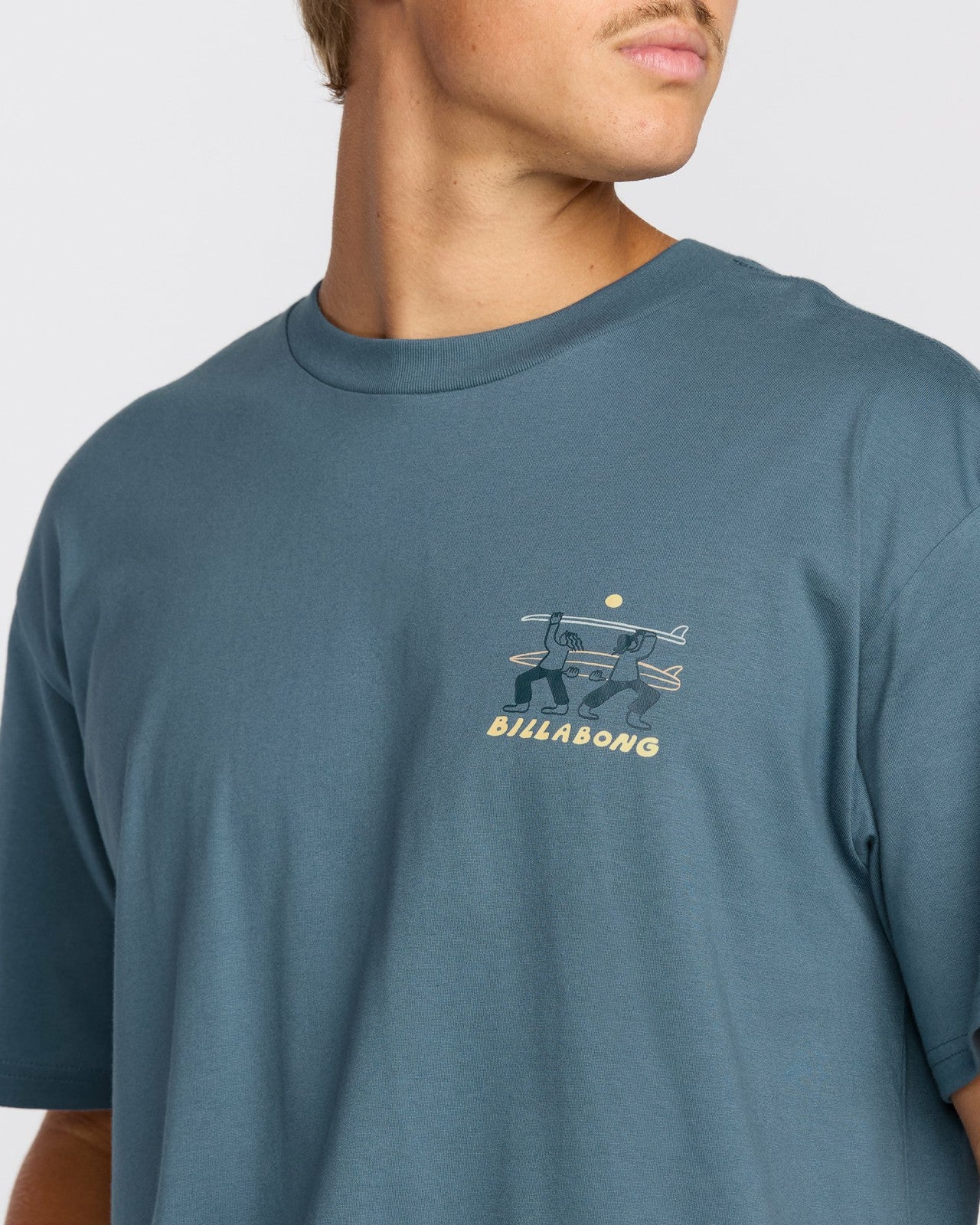 Split The Peak Regular Short Sleeve T-Shirt - Steel Blue