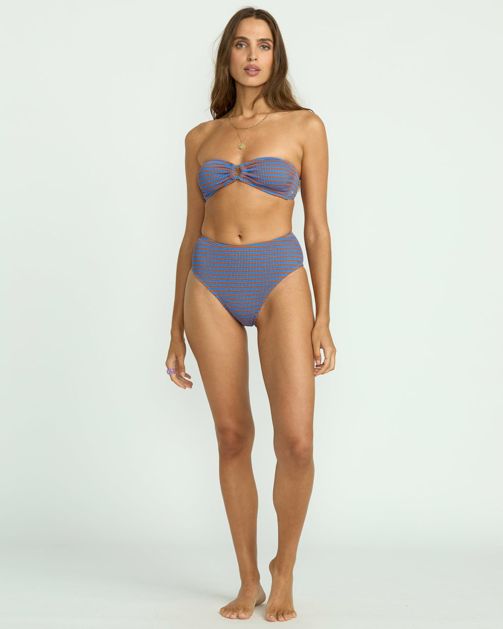 Summer High Stripe Rio Bandeau Bikini Top - Multi