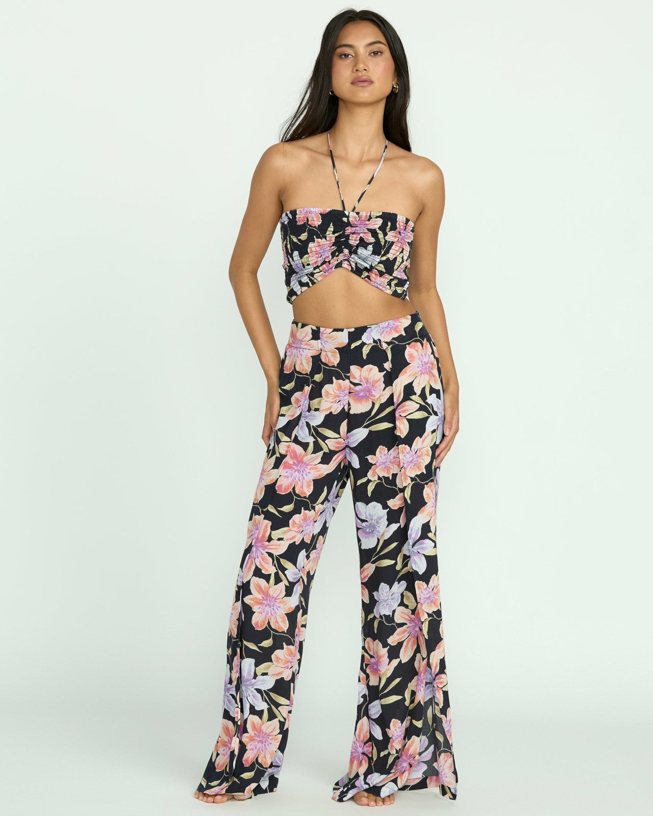 Summer Sunshine Crop Top - Black Multi