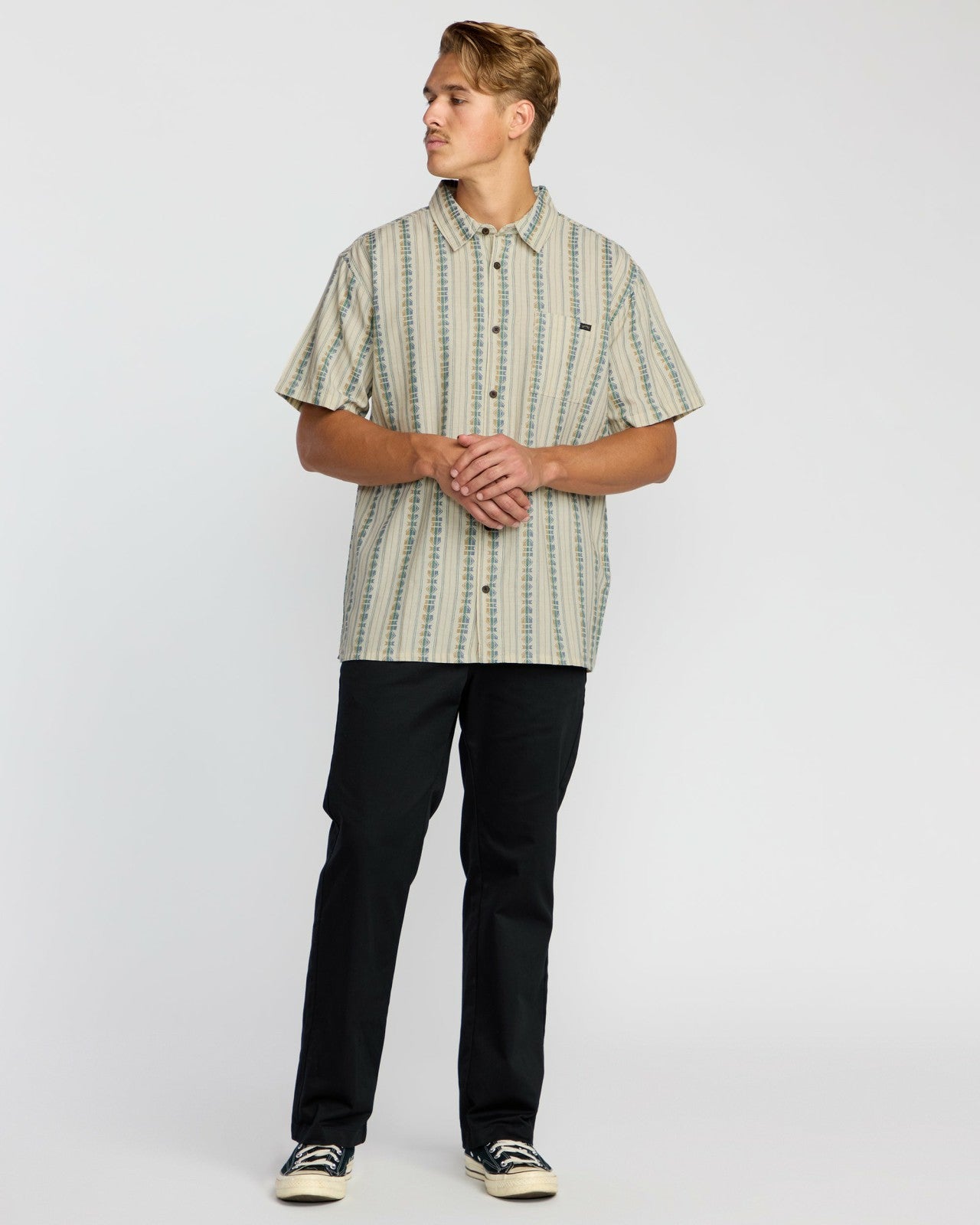 Sundays Jacquard Short Sleeve Shirt - Cream