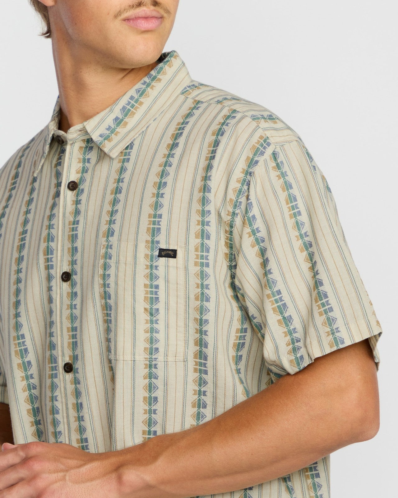 Sundays Jacquard Short Sleeve Shirt - Cream